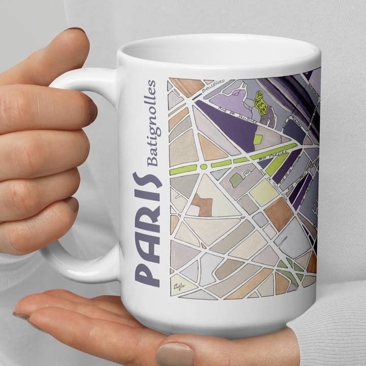 Paris, Batignolles illustrated mug - City maps for wholesale by EmYLo