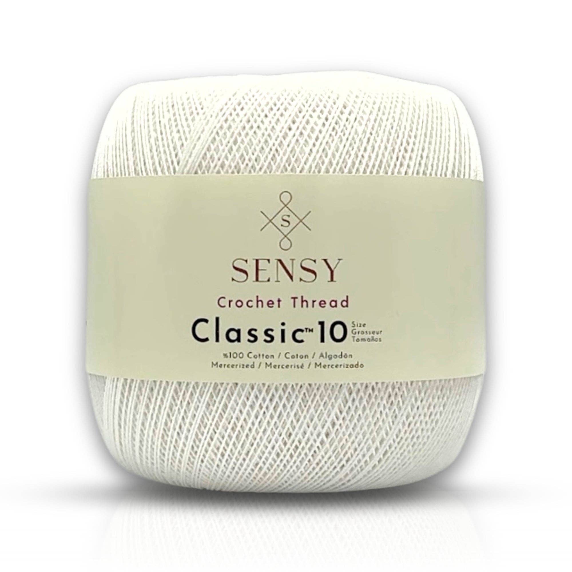 Sensy - Wholesale Yarn - Sensy Crochet Thread Classic Size 10, 100% Mercerized Giza Cotton, 617 Yards, Gauge 0 Lace44