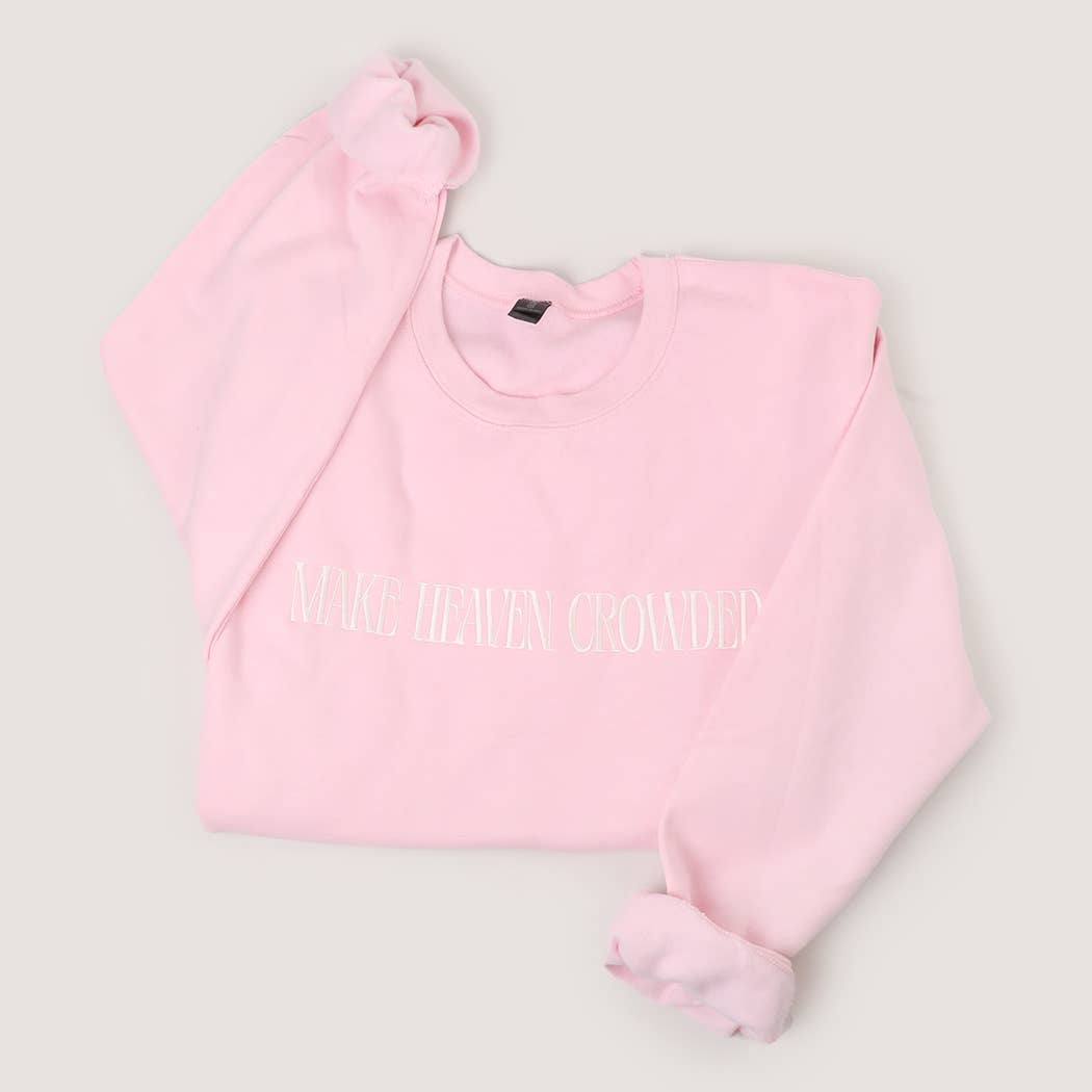 Fashion City - Wholesale Sweatshirt - Unisex - MAKE HEAVEN CROWDED Embroidered Heavyweight Sweatshirt5