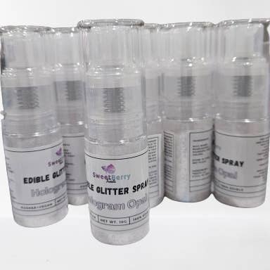 Sweetberry Treats - Venta al por mayor Kit de decoración de tartas - Spray de purpurina comestible holográfica con ópalo holográfico