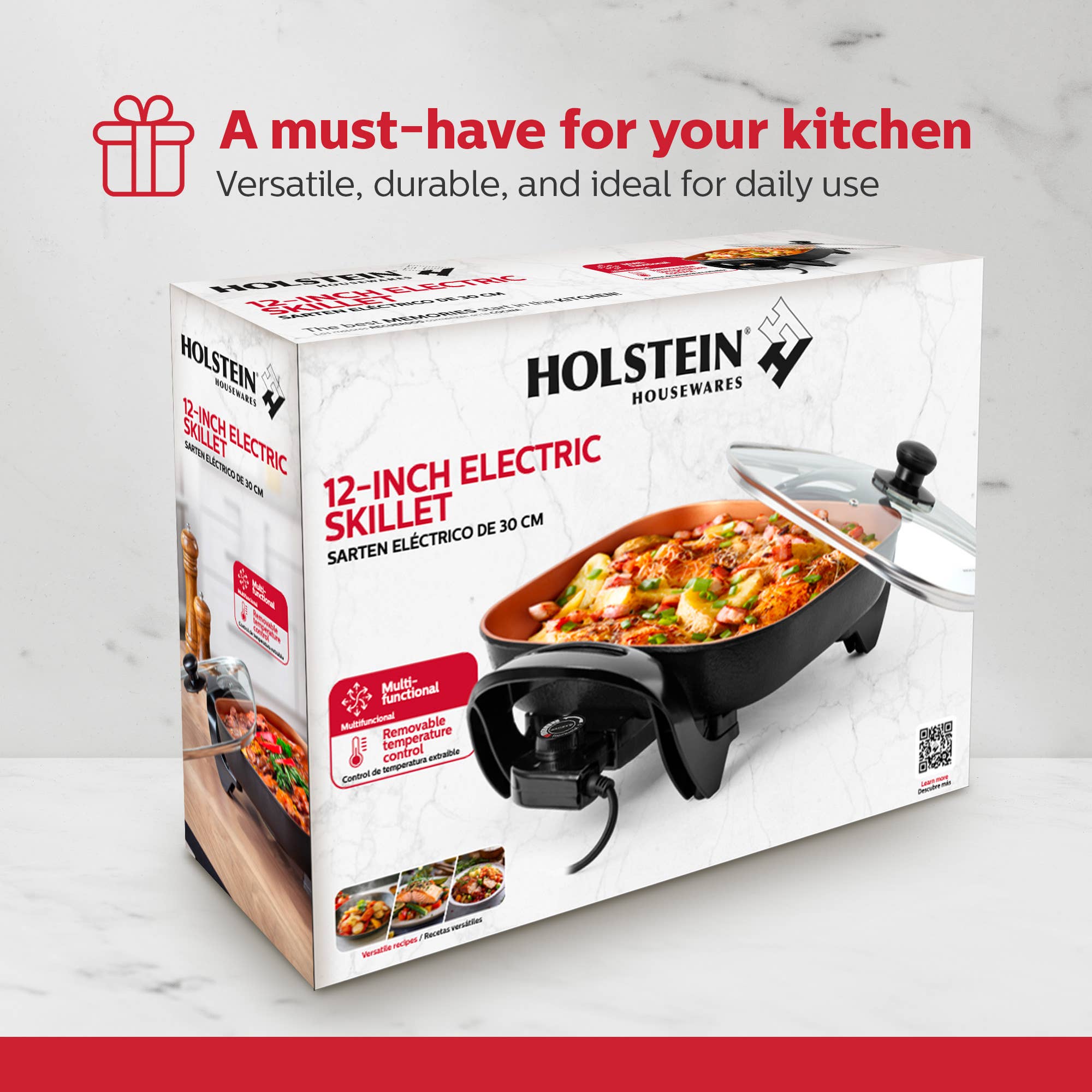 Holstein Housewares - Wholesale Kitchen Appliance - Holstein Housewares 12-inch Non-stick Electric Skillet  20