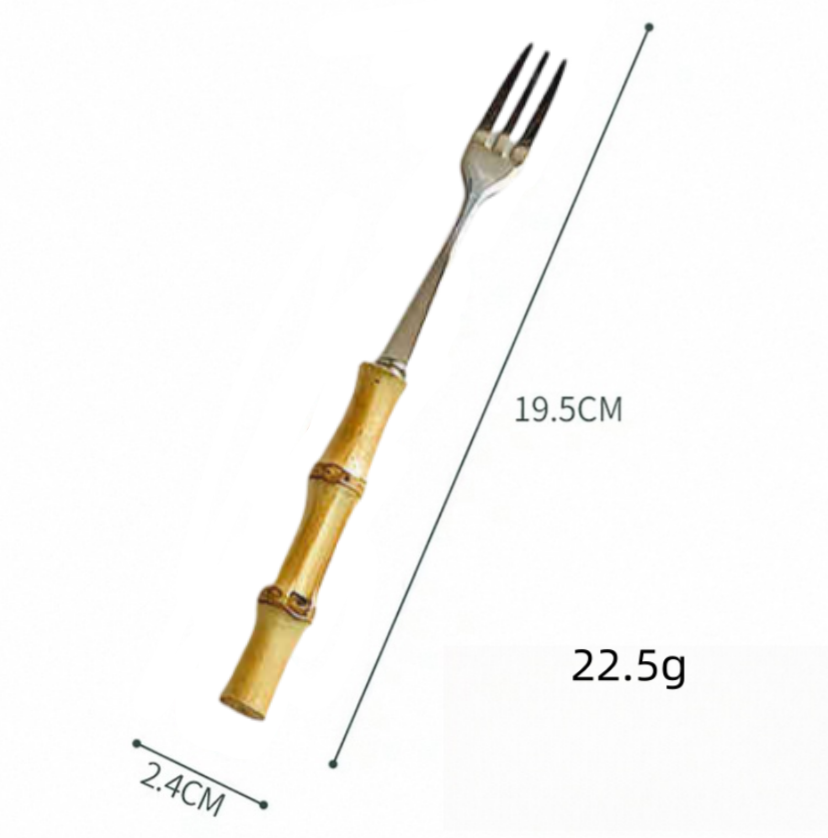 HanNicara – wholesale Assorted cutlery set – 304 Stainless Steel Bamboo Handle Cutlery M25W2824