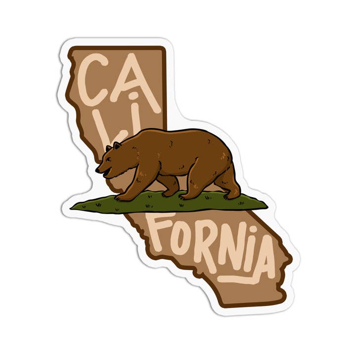 Autocollants imperméables en vinyle California Sticker Bear pour la vente par Girls Printing House