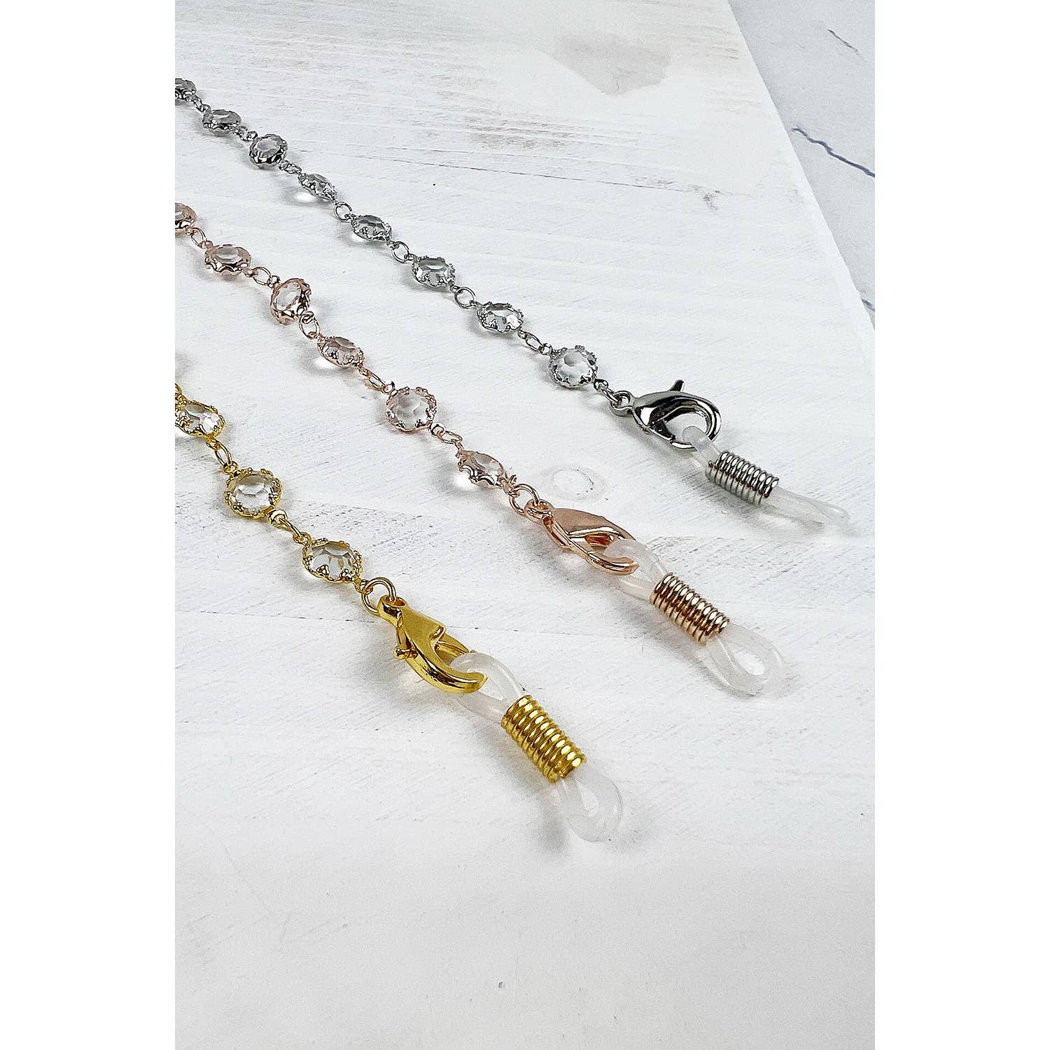 ASSORTED PRETY CLEAR STONE FACE MASK LANYARD AND EYEGLASSES LANYARD for wholesale on Faire1