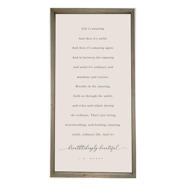 Brayden and Brooks - Wholesale Sign - 24x48 Thin Oak- Life Is Amazing