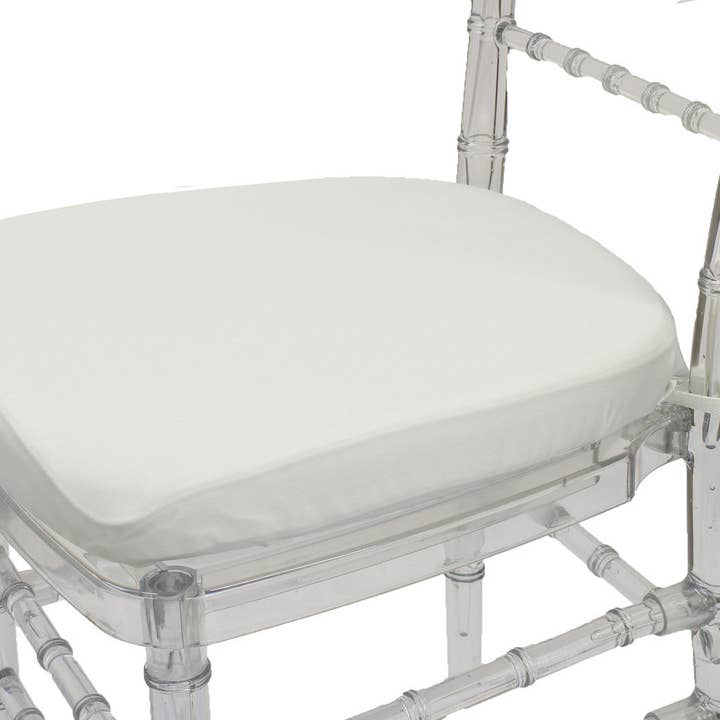 YOUR CHAIR COVERS - Wholesale Chair/Sofa Slipcover - Stretch Spandex Chiavari Pad Cover with Ties White