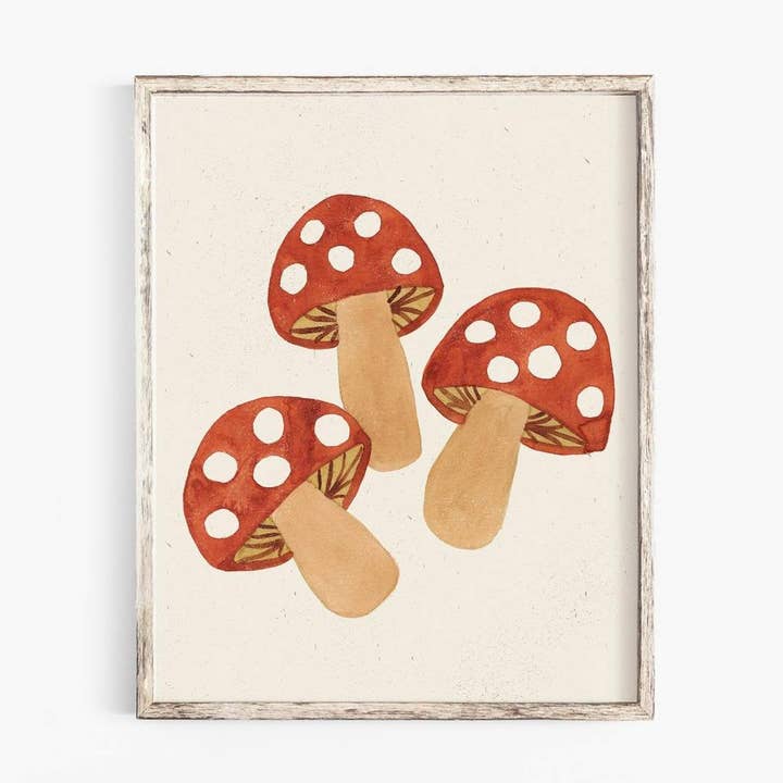 Cogumelo aquarela impressão de arte de parede por atacado de Rare Bird Co. + Pauline Stanley Studio