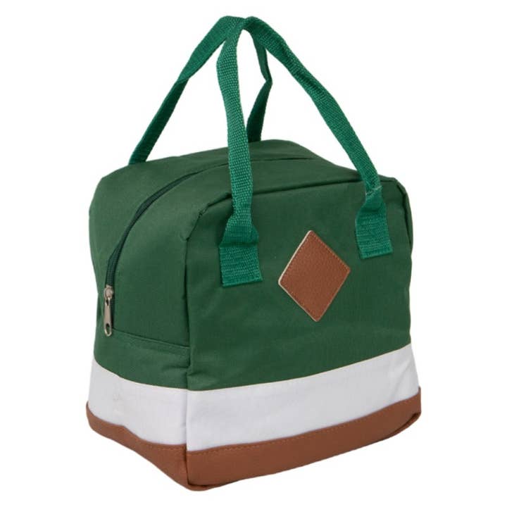 Deffrennes - Wholesale Cooler/Cooler Bag - 600D 3 band green/white/brown 6L cooler bag