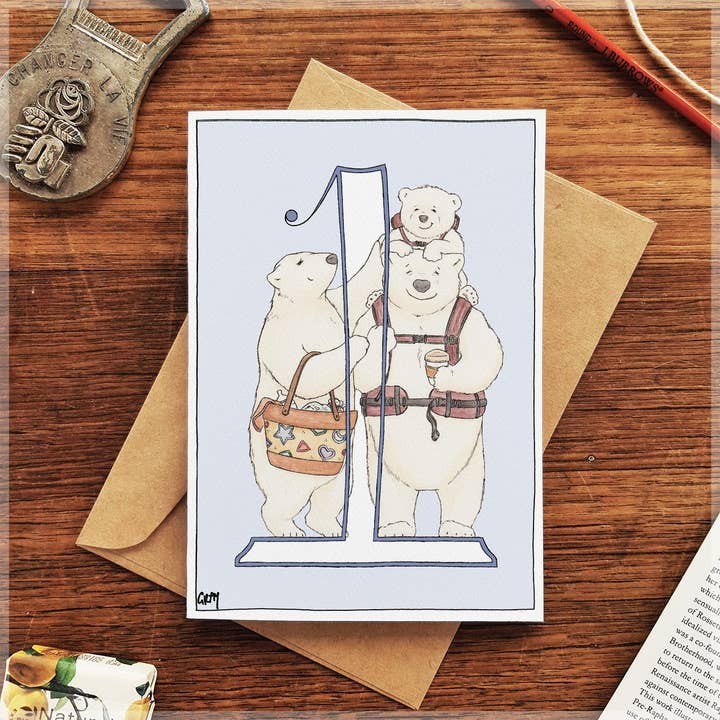 1st Birthday - Greeting Card for wholesale by Erlenmeyer Art