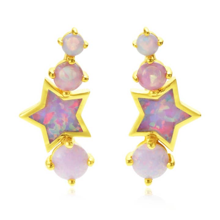 Pastel Opal Shooting Star Studs for wholesale by La Kaiser