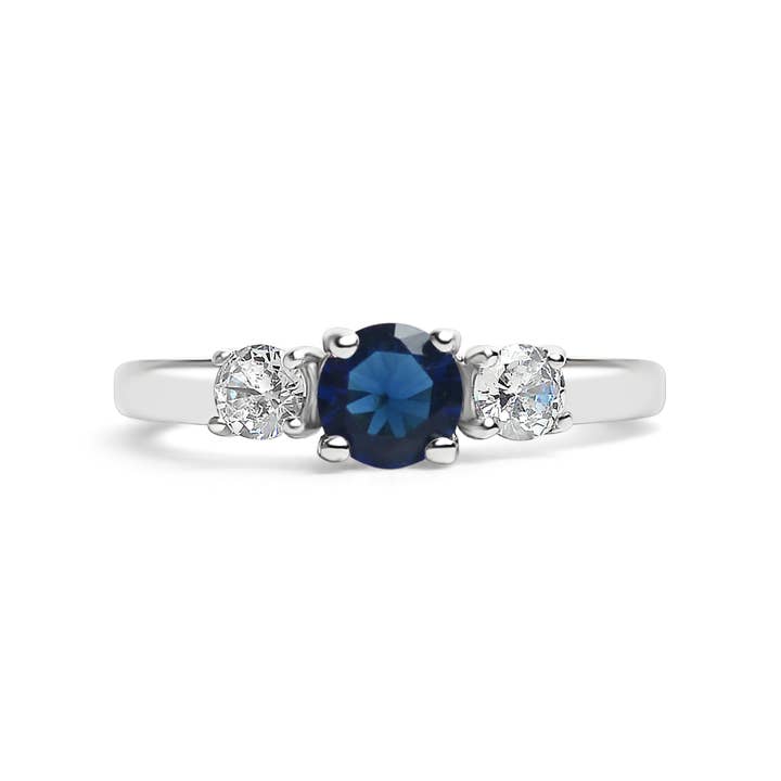 WJW - Wholesale Multi-Stone Ring - Stainless Steel CZ Accent Stones Polished Birthstone Ring17
