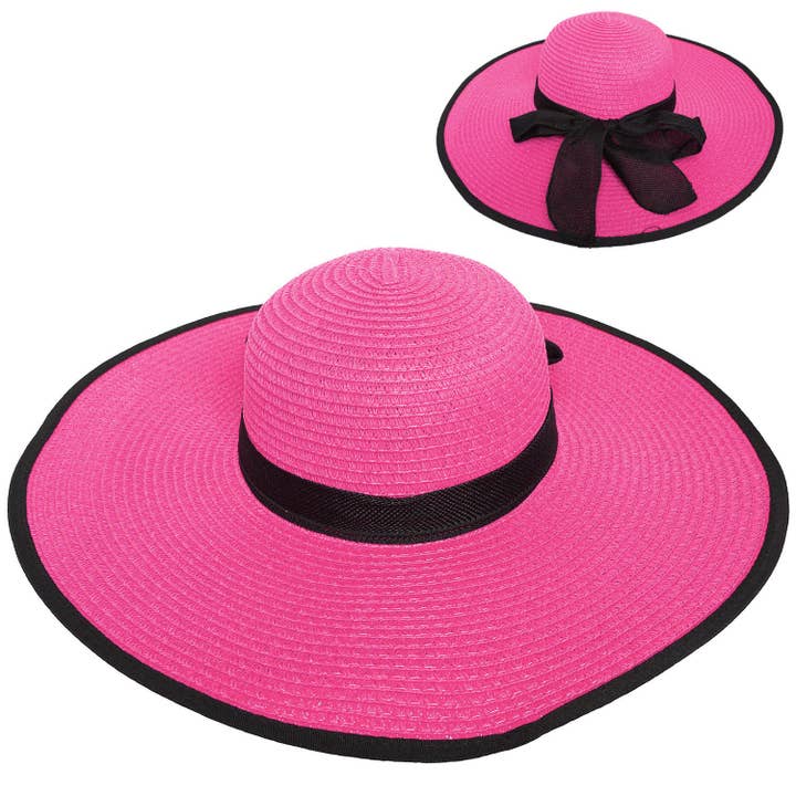 SP Sophia Collection - Wholesale Straw Hat - Women's - Floppy Oversized Wide Brim Straw Woven Sun Hat