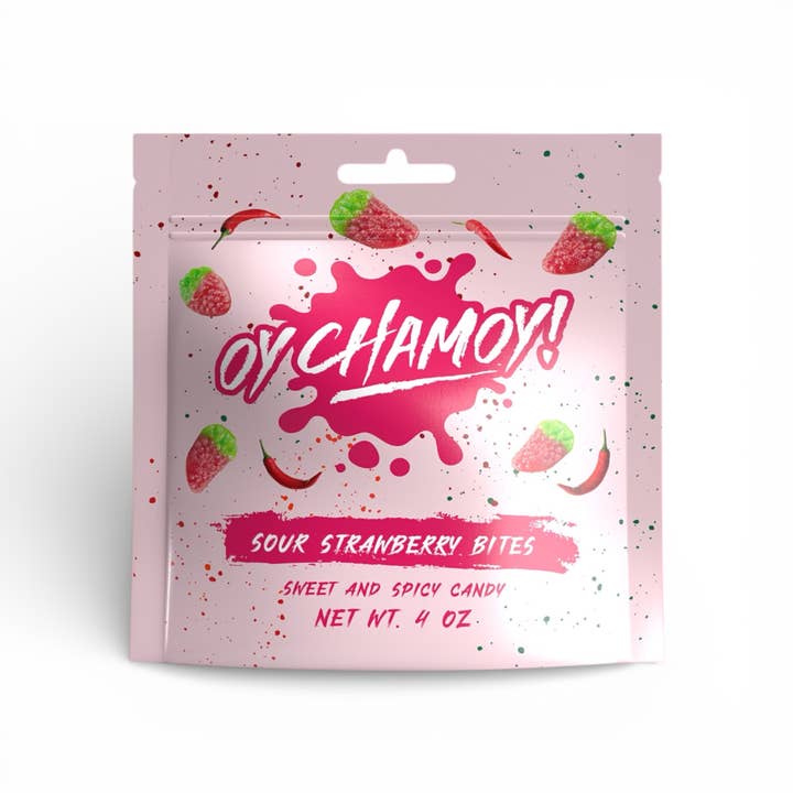 Oy Chamoy ! Bouchées à la fraise acidulée 113g. pour la vente par Fizz and Sweets Wholesale