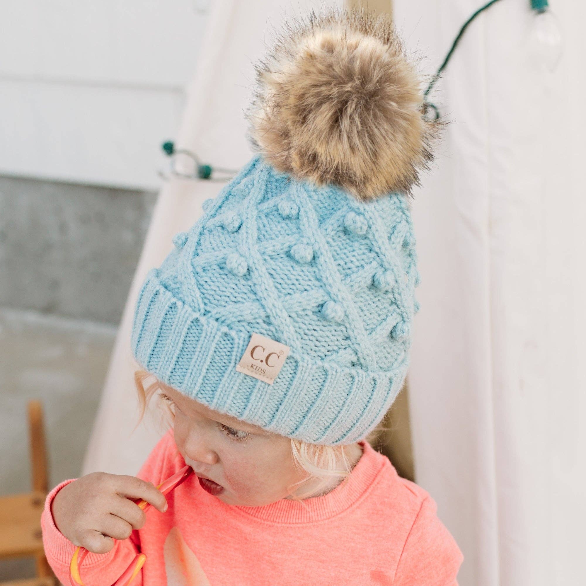Truly Contagious - Wholesale Beanie - Kids - CC Kids Crafted Pom Detail Beanie ( KIDS-3836 )5