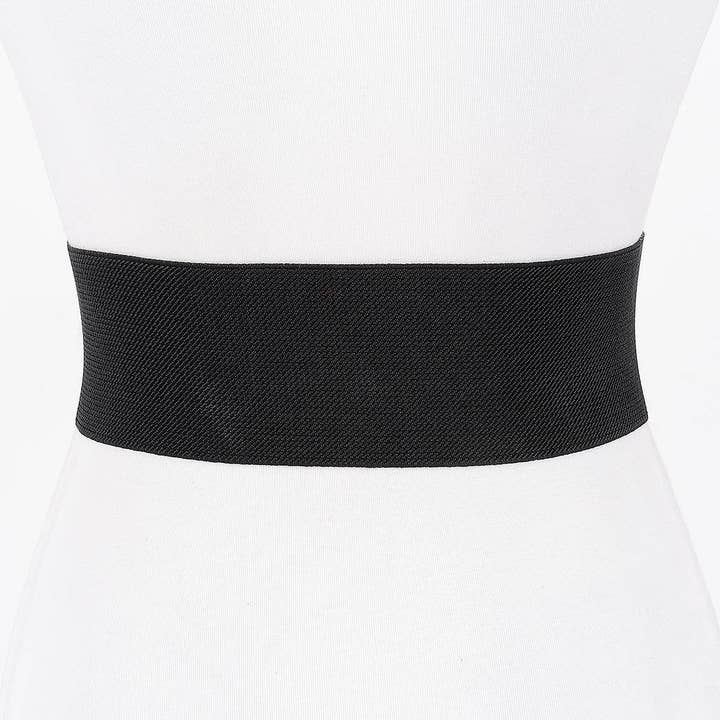 3AM BY H&D ACCESSORIES - Wholesale Belt - Women's - Wide Metal Round Buckle Stretch Belt