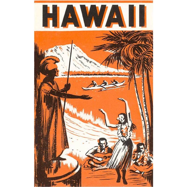 Found Image Press - Wholesale Sticker - Sticker HI-305 King Kamehameha and Outriggers