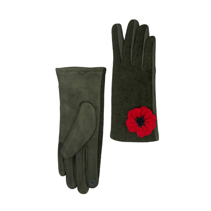 Fashion Scarf World - Vente Gants – femme - Gants à écran tactile 3D en forme de fleur de pavot8