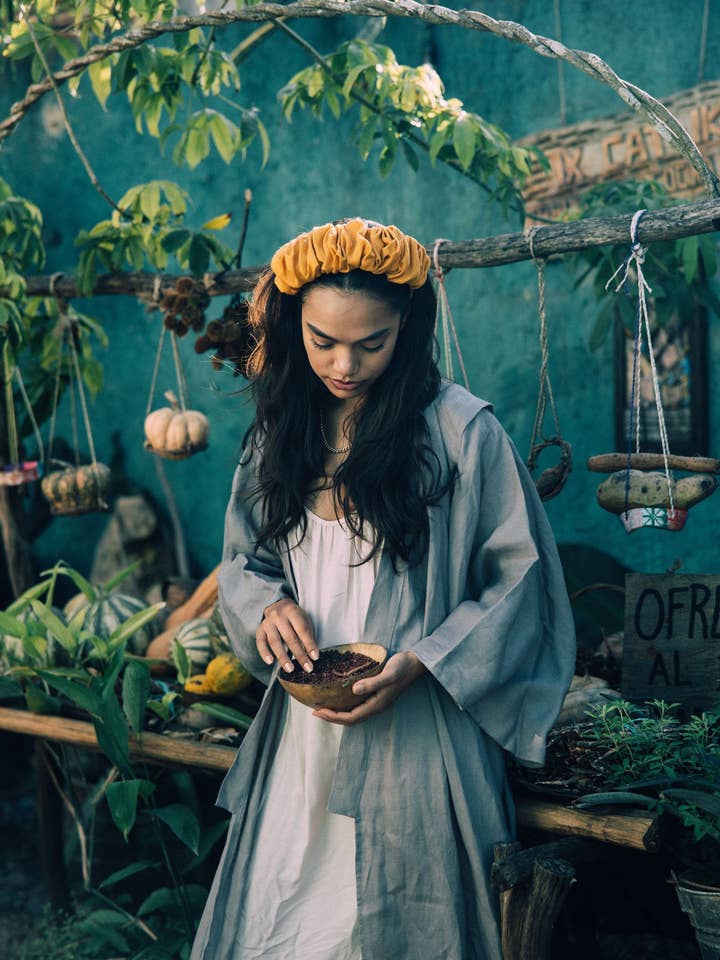 Linen Amber Royal Headband for wholesale by Looks by Luks