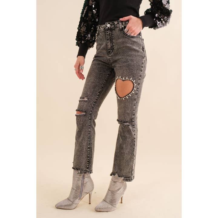 Vaqueros de mezclilla recortados para venta al por mayor de Apolline