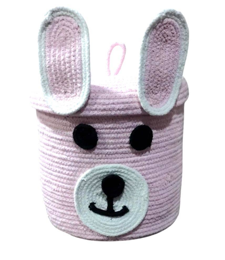 Status Collections - Wholesale Basket – Kids & baby - Light Pink Bear Basket With Lid 25 (W) x25 (H)cm