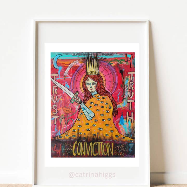 Catrina Higgs - Wholesale Art Print - Catrina Higgs 8x11 Signed & Dated Art Print Queen of Swords1