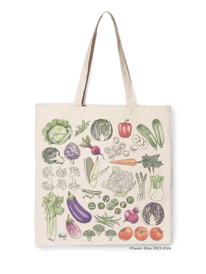 Vegetable Cotton Canvas Tote Bag Reusable Farmers Market Bag for wholesale by Sween Shop