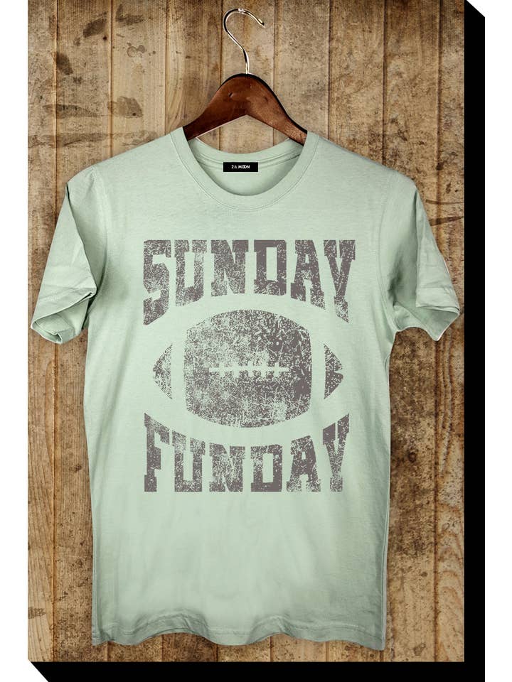 2&moon - Wholesale Screen Printed T-Shirt - Women's - Sunday Funday Football Graphic Tee.9