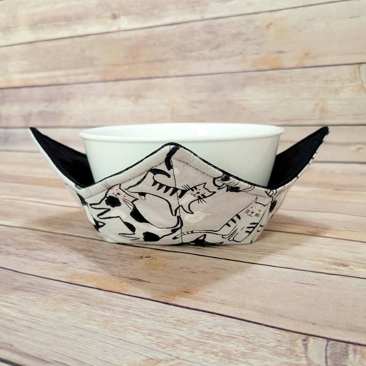 Burpie Bibs Boutique - Wholesale Oven Mitt/Pot Holder - Cat Bowl Cozy | Flower Cat Kitten Hot Pad | Padded Holder4