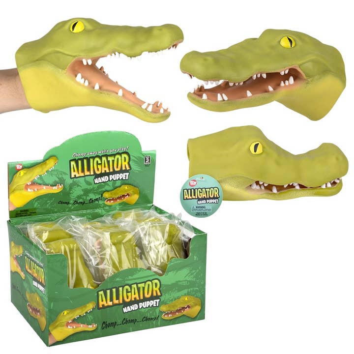 La Luna Bella - Toys - Wholesale Puppet - Kids & Baby - Stretchy Alligator Hand Puppet 6" LLB Puppets