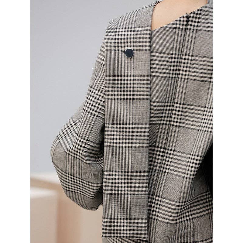 BLACK The Lisette Scarf-Detailed Long Sleeve Midi Dress for wholesale on Faire4