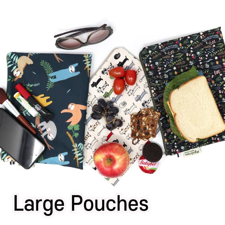 MYSGREEN - Vendita all'ingrosso Astuccio - Donna - Set di sacchetti con cerniera riutilizzabili stampati a righe a quadri a pois3