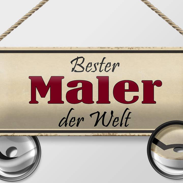 Femer - Wholesale Bord/bordje - Tinnen bord met de tekst 27x10 cm beste schilder ter wereld werkt decoratief bord tinnen bord1