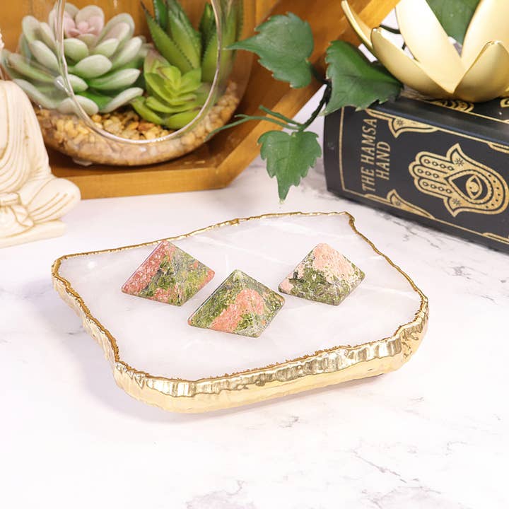 Unakite Mini Pyramid - Unakite Crystal for wholesale by Natures Artifacts Inc