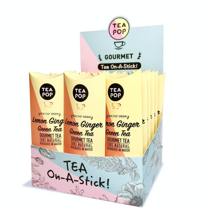 Northern Tea Company - Wholesale Tea Bags - Lemon Ginger Green TEA on-a-stick! (20x sticks tray)3