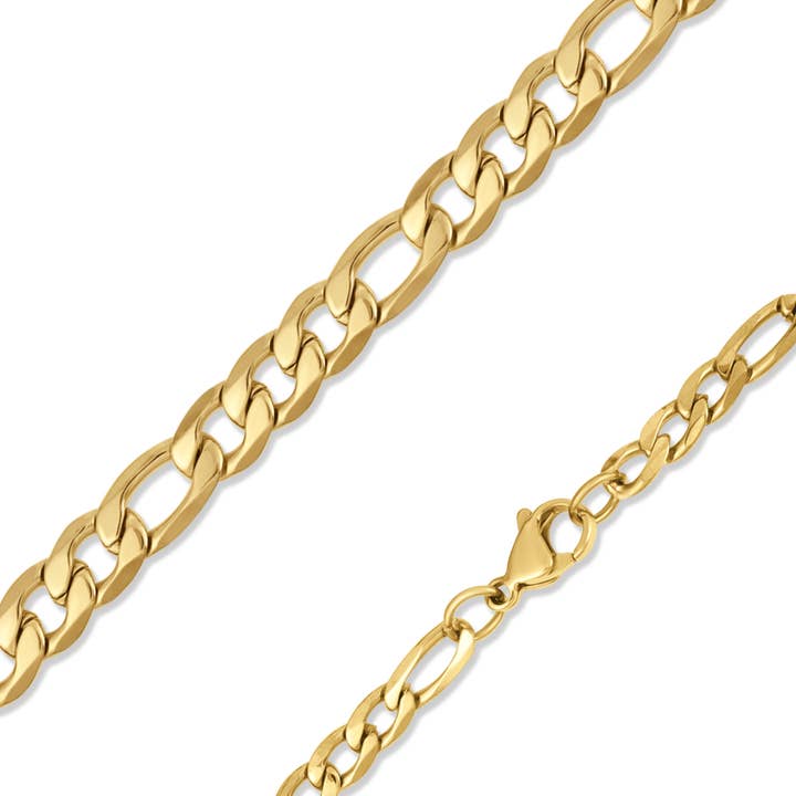 WJW - Wholesale Link & Chain Necklace - 18K Gold Figaro Chain Necklace