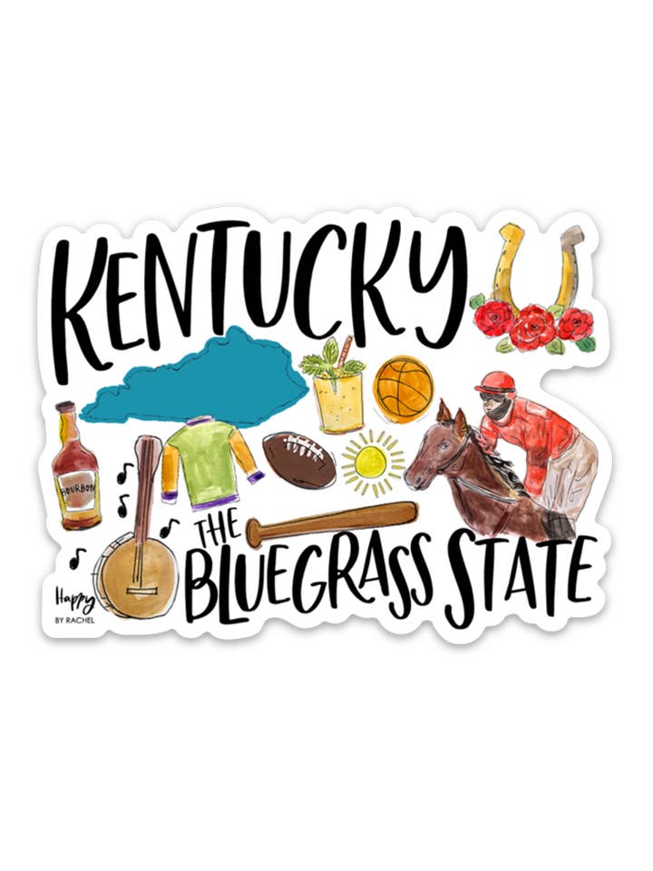 State of Kentucky Sticker-KY State Pride for wholesale by Happy By Rachel, LLC