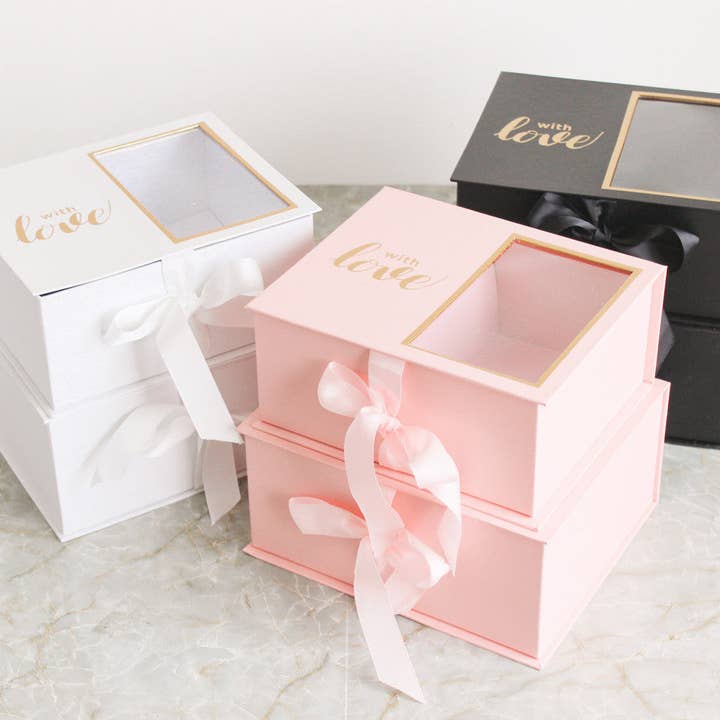 Elegant Design Supply - Wholesale Gift Box - Two Sections Square Flower Gift box