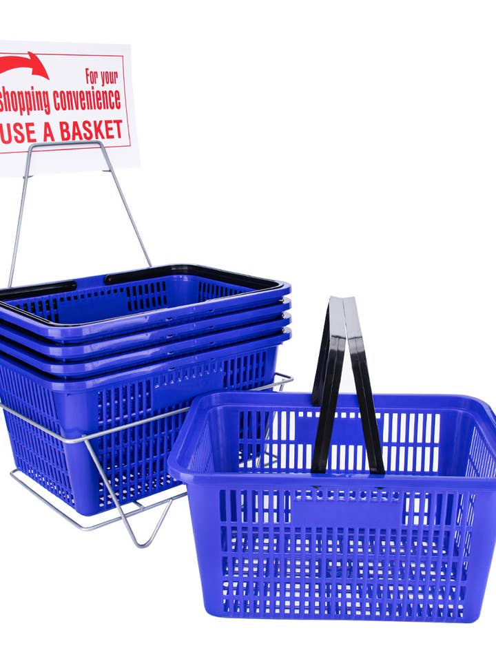 Blue Shopping Baskets - Set of 12 for wholesale by Store Supply Warehouse