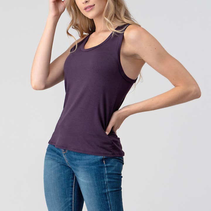 Heimious - Wholesale Tank Top - Women's - Scoop Neck Modal Jersey Tank Top, 25525