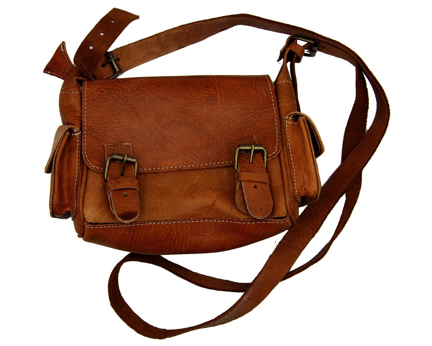 Etnico del Mondo – Engroshandel Crossbodytaske - Dame – Marokkansk håndlavet brun læder skuldertaske #12