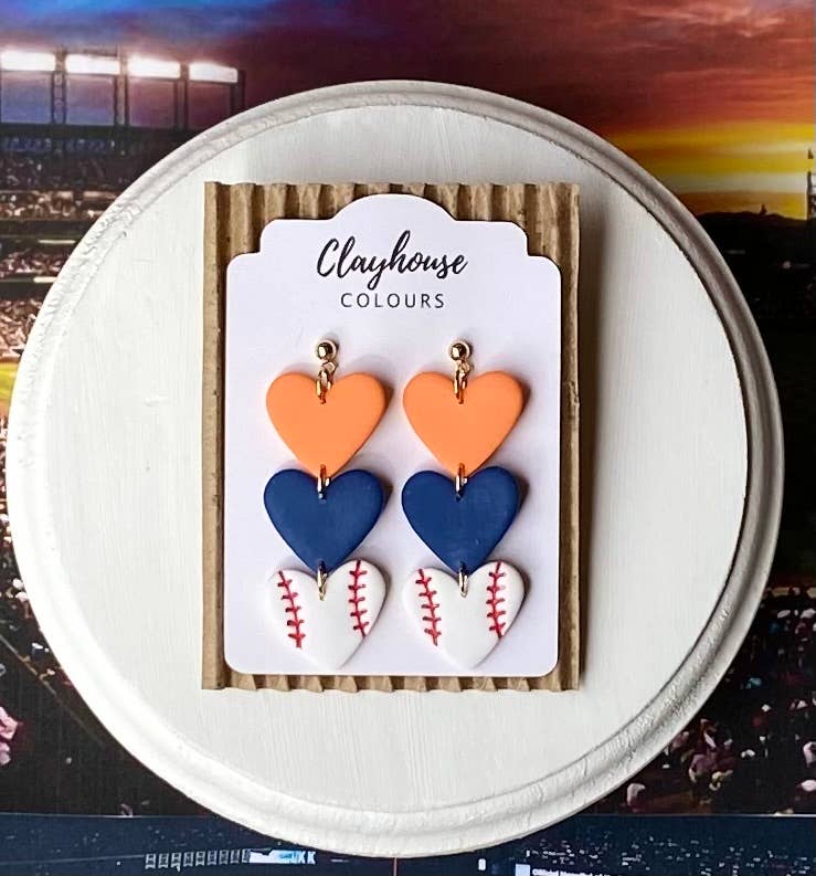 Clayhouse Colours – wholesale Dangle earrings – Astros Baseball Earrings 1