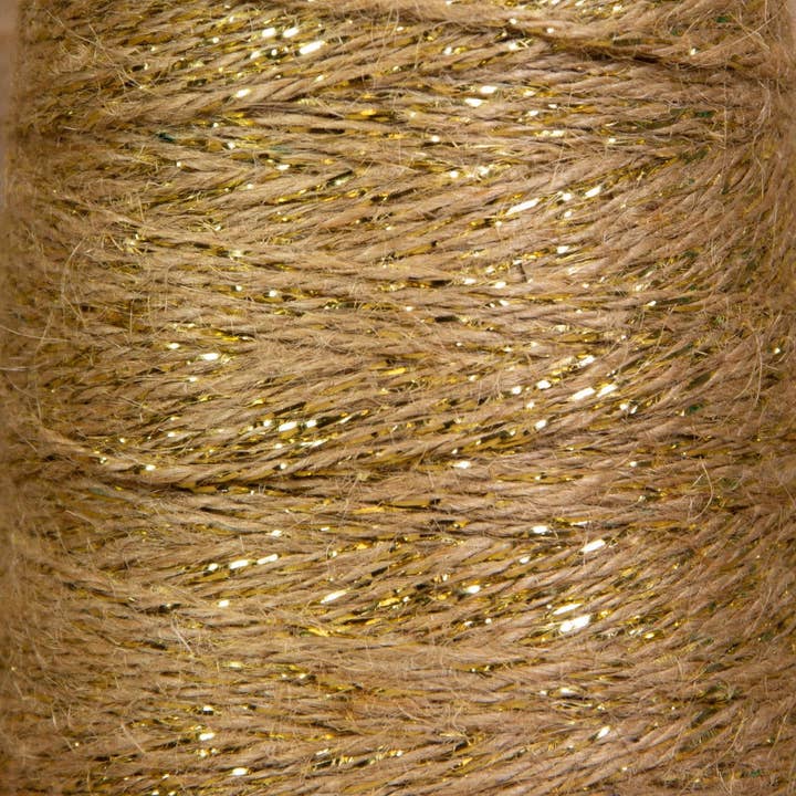 Corda in iuta con filo dorato lucido per la vendita all'ingrosso da parte di kadopapier.net