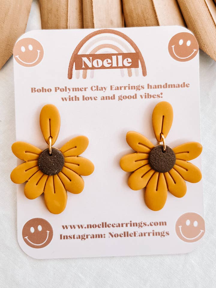 Sunflower Drop Earrings for wholesale by Noelle Earrings