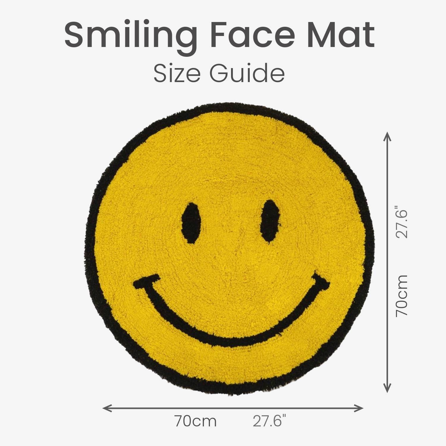 Allure Bath Fashions - Wholesale Bath Mat - Yellow Smiley Face Reversible Bath Mat - 100% Cotton6