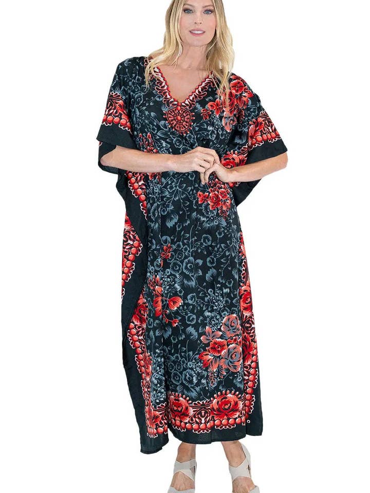 Damen langer Kaftan Sommerkleid 4 Farben 601 S-3XL für den Großhandel von Miss Lavish London