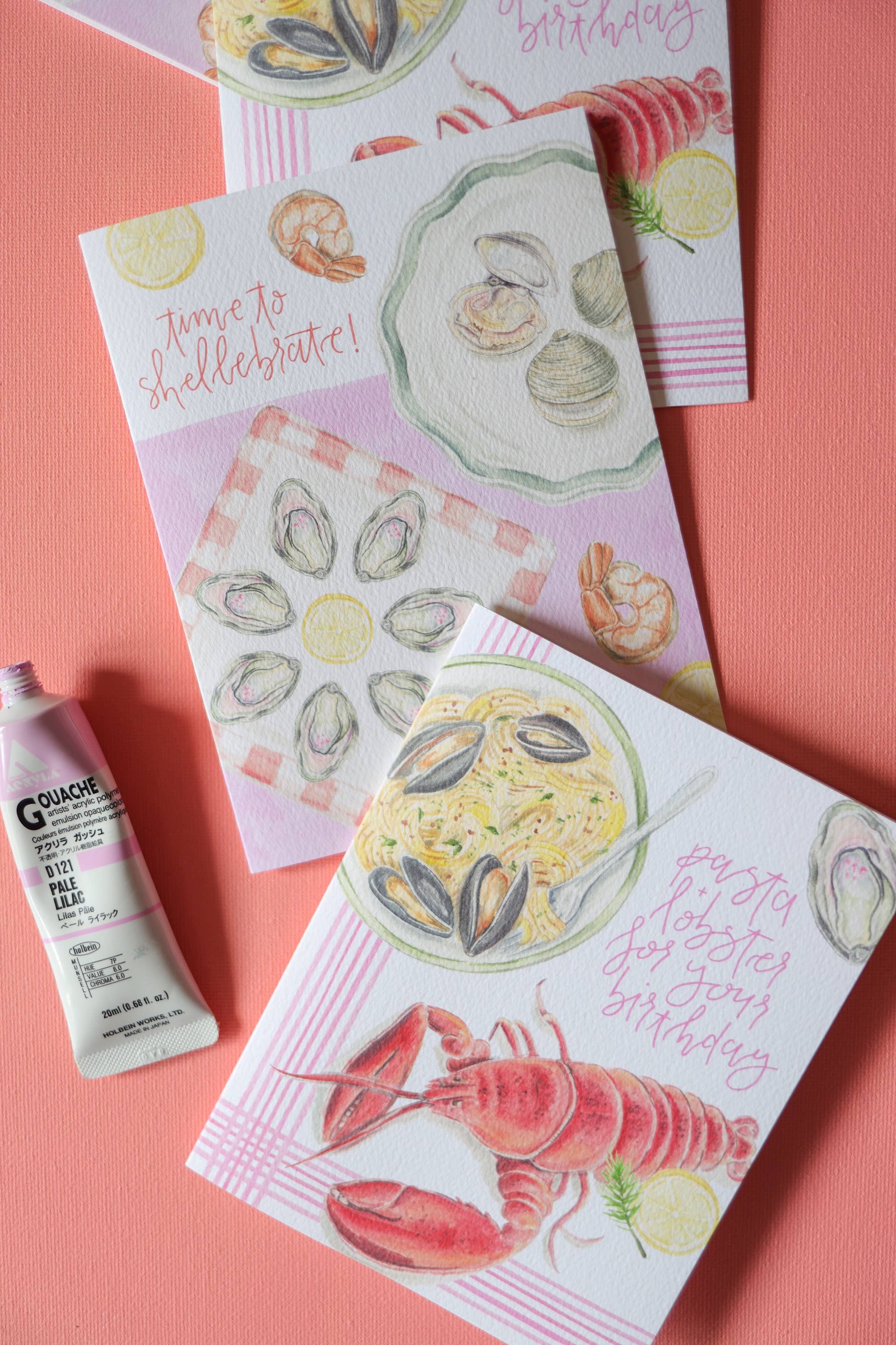 Stephanie Tara Stationery - Wholesale Birthday Card - time to shellebrate seafood birthday card2