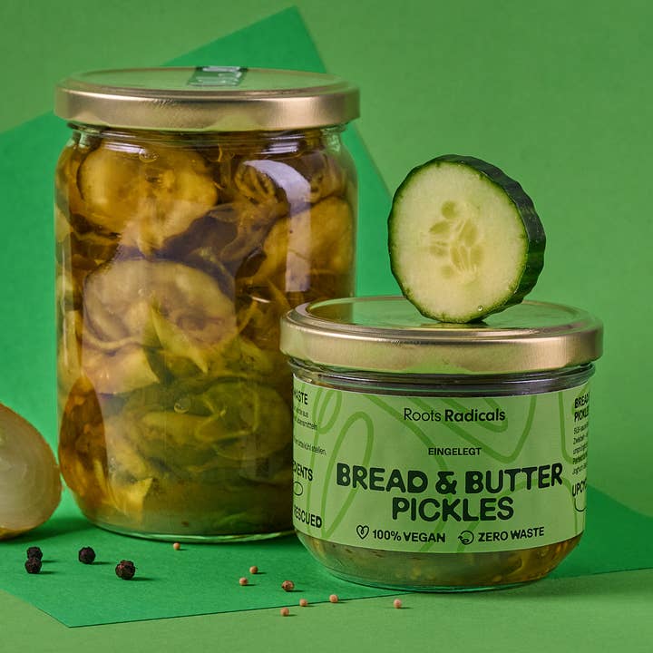 Brød & Smør Pickles NY ETIKET m/EAN + Ingredienser EN/DE for engroshandel hos Roots Radicals