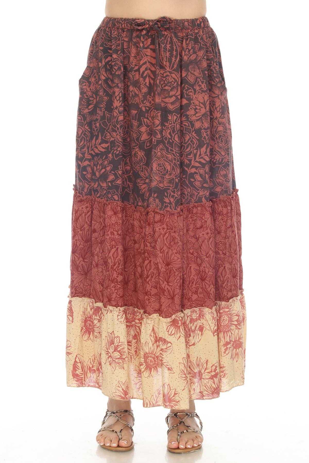 Lakhays Collection Inc. - Wholesale Skirt – Women’s - Cactus Garden Tiered Maxi Skirt