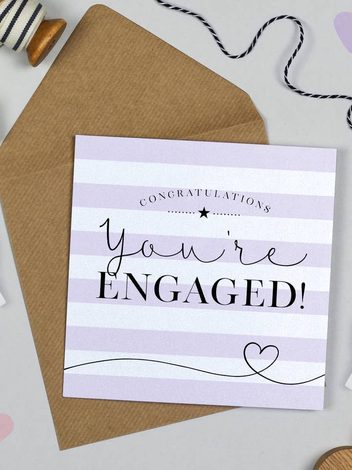 Candy Stripe You’re Engaged! for wholesale by Michelle Fiedler Design