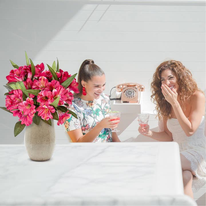 Grand Verde - Wholesale Artificial Flowers - Alstroemeria Silk Flowers Peruvian Lilies Bouquet, 4pcs33